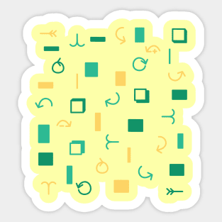 Icon symbol left right arrow square call yellow cream green Sticker